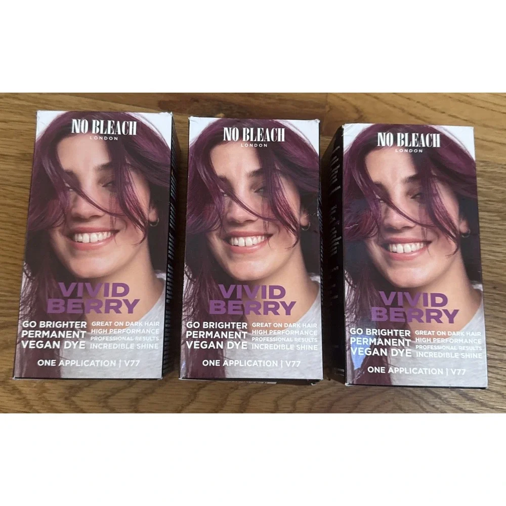 Bleach London No Bleach Permanent Hair Color, Vivid Purple Pack Of 3 New